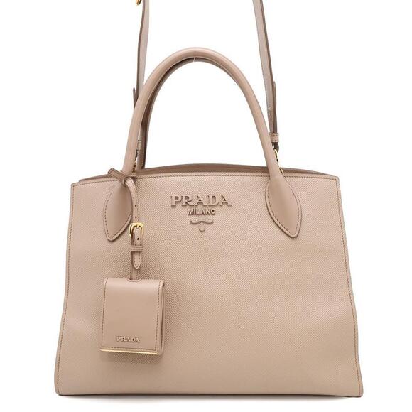 PRADA Beige Leather Tote Bag - Picture 1 of 16